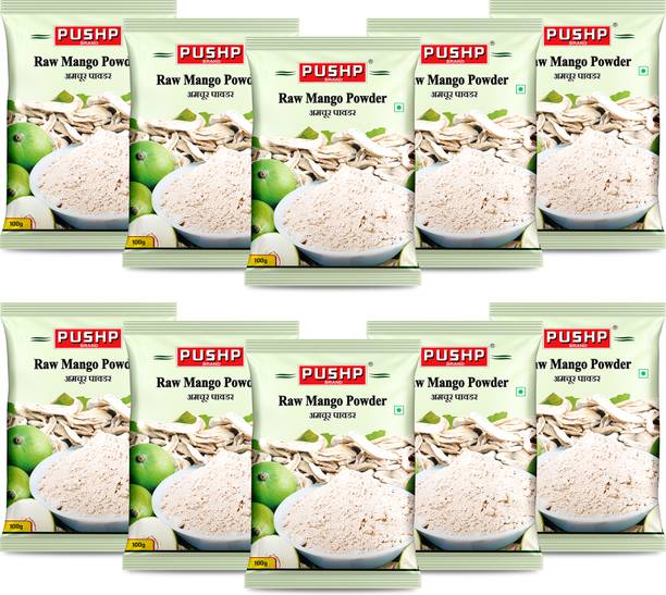 Pushp Brand Amchur Powder | 100g Pack of 10 | Tangy Dried Mango Powder | Pure Spice