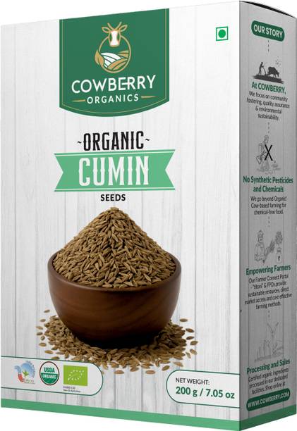 COWBERRY Cumin Seeds 200g 100% Certified Organic Digestive Aid Lab-Tested 252+ Chemicals