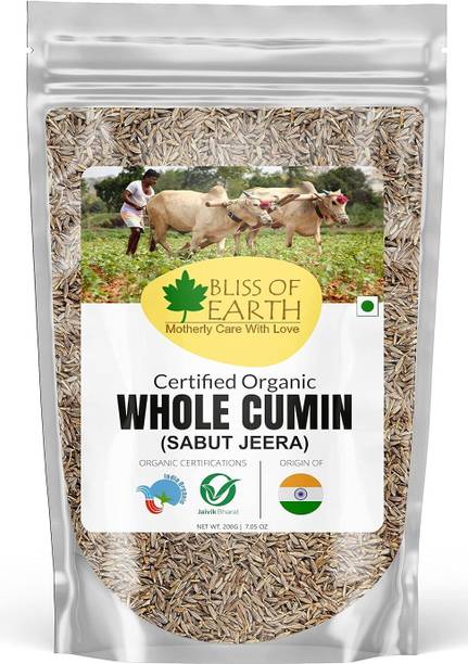 Bliss of Earth 200gm USDA Organic Cumin Seed Jeera Whole Spice, Sabut Jeera