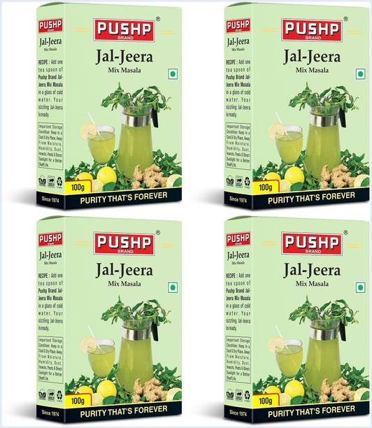 Pushp Brand Jaljeera Masala 100g Box | Indian Refreshing Summer Drink Mix | Pack of 4