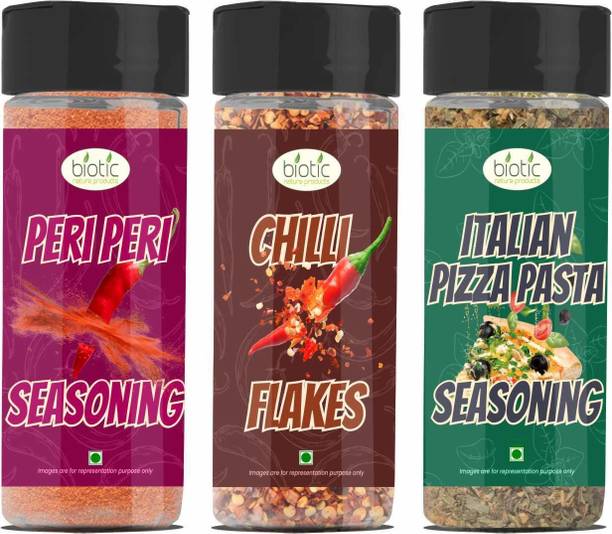 biotic Peri Peri, Chilli Flakes and Pizza Seasoning Mixed Herbs Combo