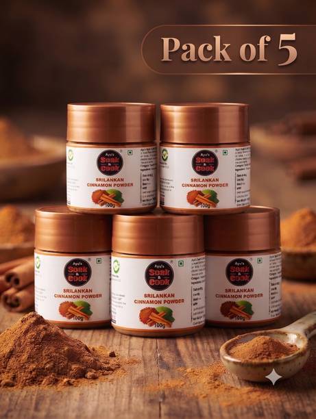 Ayus Soak & cook Cinnamon Dalchini Powder Premium Quality 100g Pack of 5