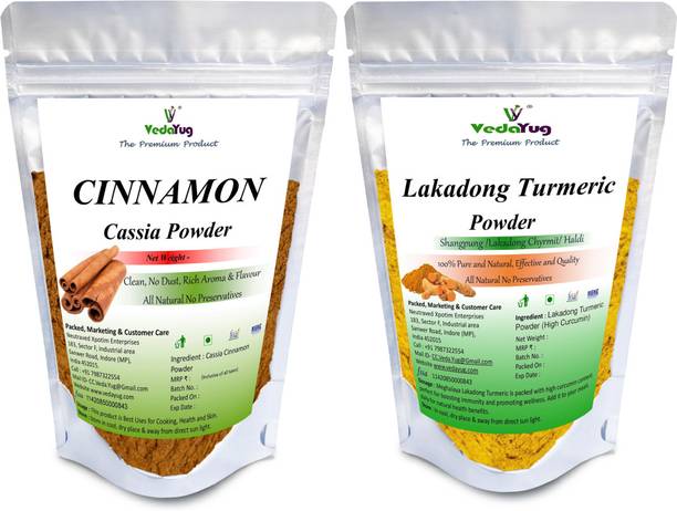 VY VedaYug Cinnamon Lakadong Turmeric Powder 100% Pure Ready to use