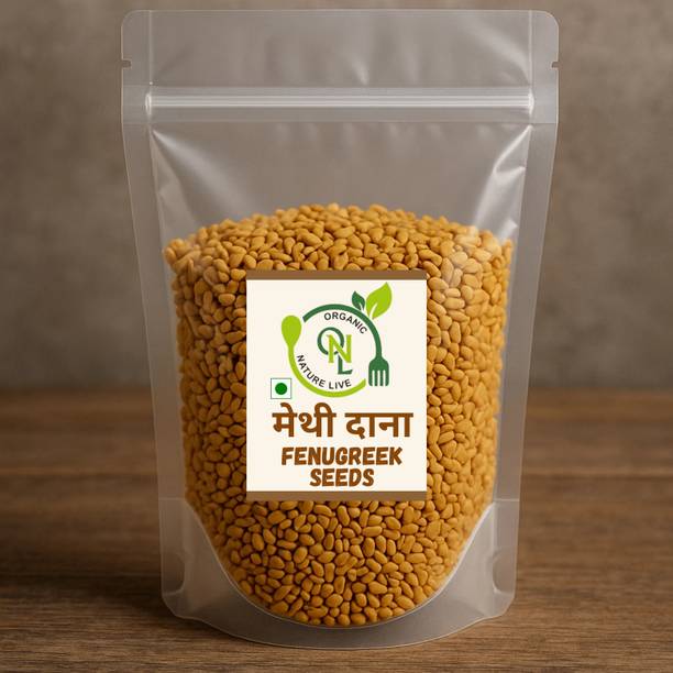 organic nature live Natural Fenugreek Seeds | Whole Methi Dana | Rich in Fibre & Iron for Cooking
