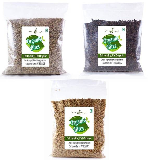 Organic Bites Methi, Ajwain, Kali Jeeri Combo Pack (Methi 500 , Ajwain 200 & Kali Jiri 100)