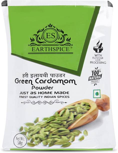 Earth Spice Green Cardamom (Hari Elaichi Powder)100% Pure Natural Strong Aroma Sweet Flavour