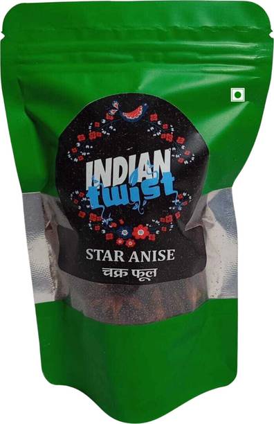 IndianTwist Whole Star Anise / Badiyan / Chakri Phool Spice | 100% Pure & Natural | Premium