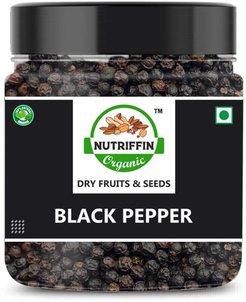 Nutriffin Organic Black Pepper Whole | Premium Kali Mirch | Grade - Bold Size | Unpolished