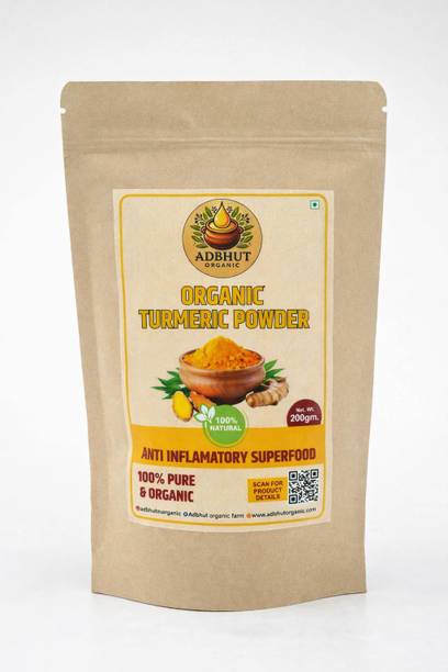 adbhut organic 100% Organic Turmeric Powder 200g Pure Haldi Healthy Cooking Spice