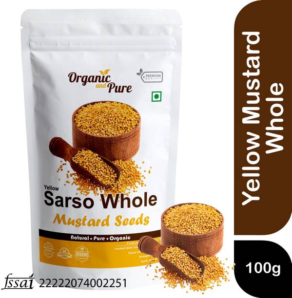 Organic and Pure Yellow Mustard Seeds Whole Mustard Seeds Yellow Pili Sarson Pouch