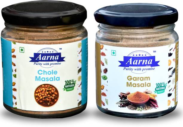 Aarna Chole Masala Powder & Garam Masala Combo | Authentic Spice Mix Pack of 2