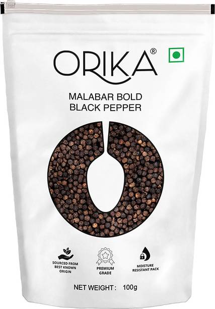 Orika Bold Black Pepper Whole Premium Kali Mirch | From Malabar | Highly Aromatic