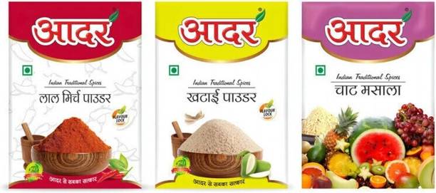 AADAR Combo of Khatai + Chat Masala + Red Chilli Powder|