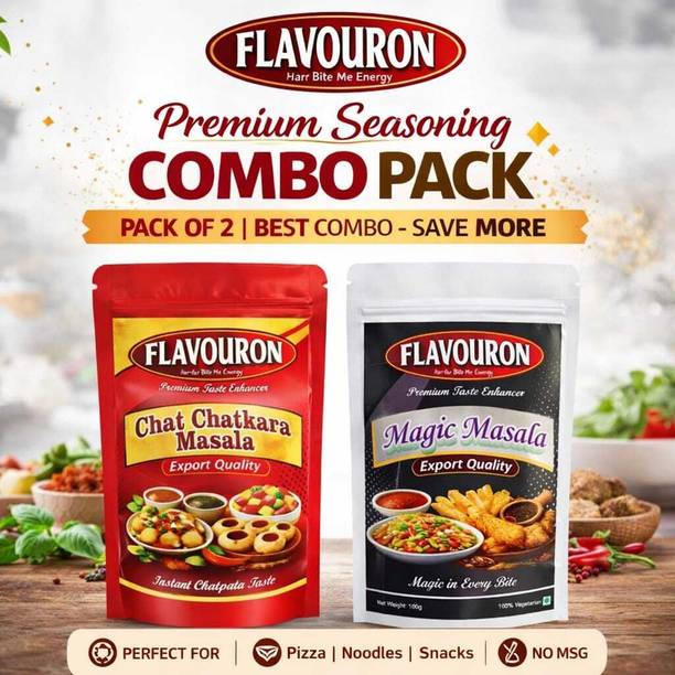 FLAVOURON Premium Magic Masala + Chat Masala Combo | Tasty Seasoning- Snacks & Street Food