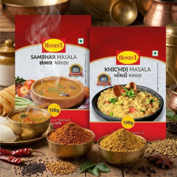 HONEST Combo Pack of 2 - Sambhar Masala & Khichdi Masala