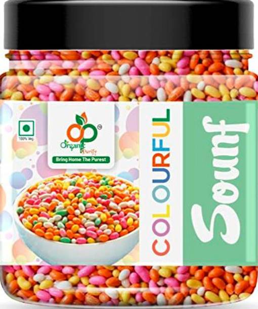 Organic Purify Sugar Coated Fennel Seeds/Fennel Saunf,Mouth Freshner Jar Pack 400 Pack-1