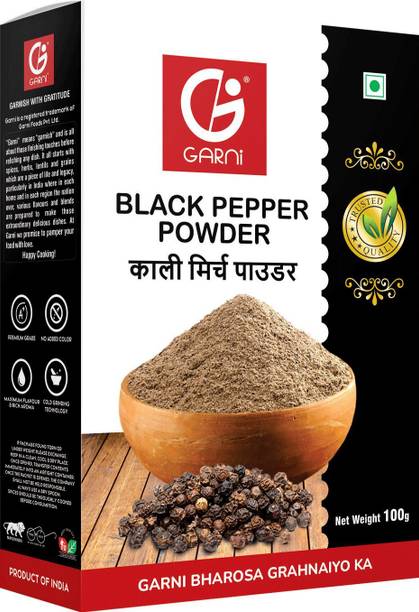 GARNI Premium Black Pepper Powder 100g | Fresh Kali Mirch powder | Bold Flavour