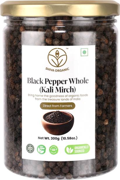 Shiva Organic Organic Black Pepper Whole | Black Mirch Sabut | Dakhni Mirch | Black Peppercorn