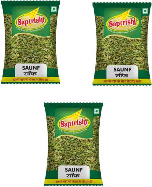 Saptrishi Saunf Sabut 100g Pack of 3 | Premium Whole Fennel Seeds for Mouth Freshener