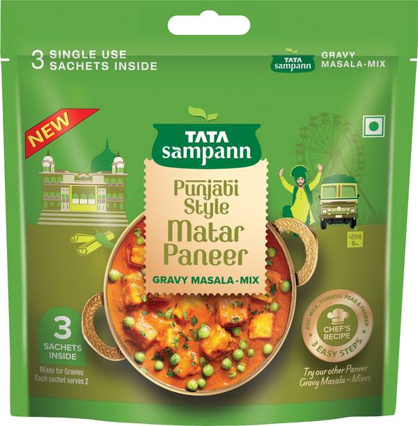 Tata Sampann Punjabi Style Matar Paneer Gravy Masala Mix (3 Sachets x 15 g)