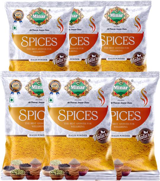 Minar Turmeric Powder-Fresh Haldi Powder Value 100% Pure & Natural (50g x 6 )