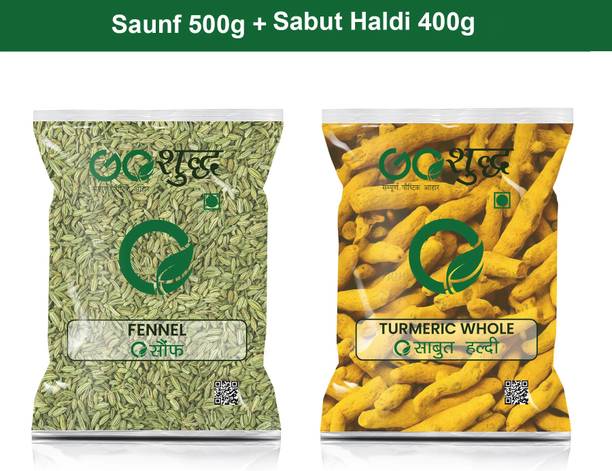 Goshudh Haldi Sabut 400gm & Saunf 500gm Combo Pack 900g