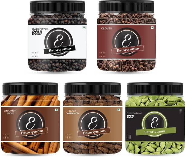 Eatoriyumm Spice Combo (Black Pepper + Clove + Cinnamon + Green Cardamom+ Black Cardamom )