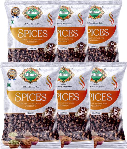 Minar Premium Whole Black Clove | 100% Natural Handpicked Laung (50g x 6)