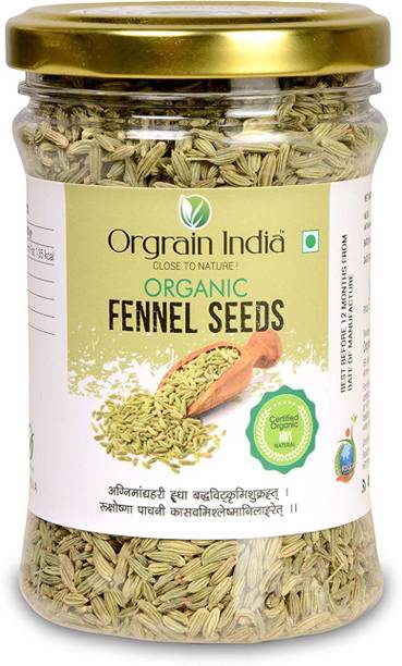 Orgrain India Organic Fennel Seeds, 120g | Saunf | Variyali | Whole Indian Spices Saunf Small