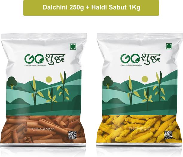 Goshudh Dalchini sabut 250gm & Haldi Sabut 1Kg Combo Pack 1250g