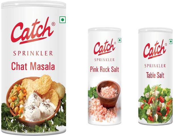 Catch CHAT MASALA 100GRAMS PINK ROCK SALT 100GRAMS AND TABLE SALT 100GRAMS