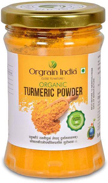 Orgrain India Organic Turmeric Powder, 300g (Pack of 2 150g) with high Curcumin Content
