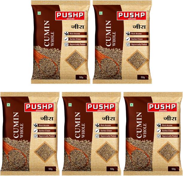 Pushp Brand Whole Jeera | Premium Cumin Seeds for Cooking & Tadka | 50g Pouch