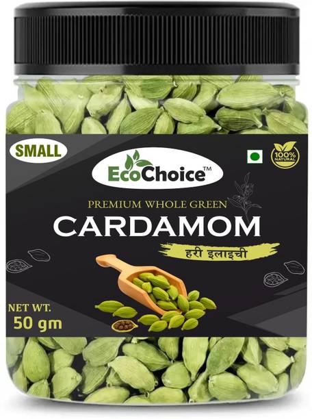 Ecochoice Cardamom Green Whole | Small Size- (6mm-7mm) - Grade