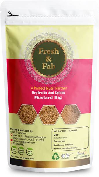 Fresh & Fab Masala Yellow Mustard- Big (Peeli Sarson) - 100 gm