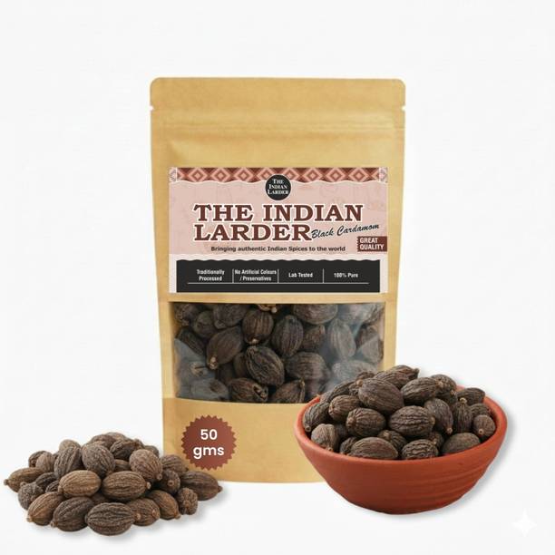 THE INDIAN LARDER Premium Whole Black Elaichi Cardamom | Pure & Fresh Indian Spice