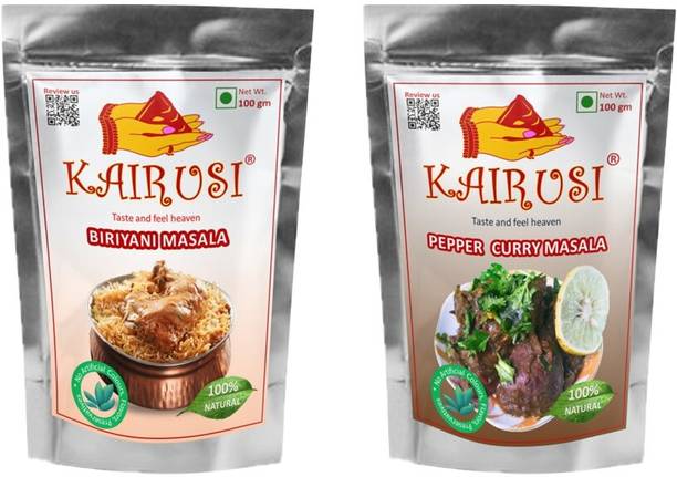 KAIRUSI Combo Pack Biryani Masala and Pepper Curry Masala