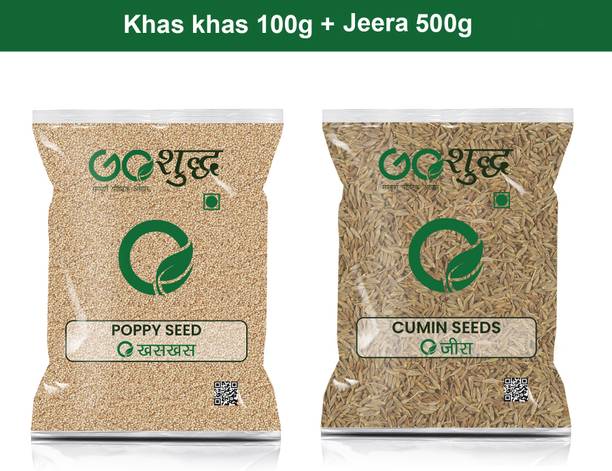Goshudh Jeera 500gm & Khas Khas 100gm Combo Pack 600g