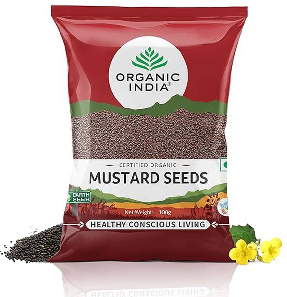 ORGANIC INDIA Mustard Seeds (Rai) 100g | Whole Natural Spice for Cooking & Seasoning