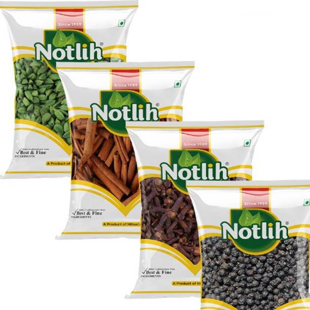Notlih Cloves+ Cardamom + Cinnaomon + Black Pepper Combo Pack50gm*4