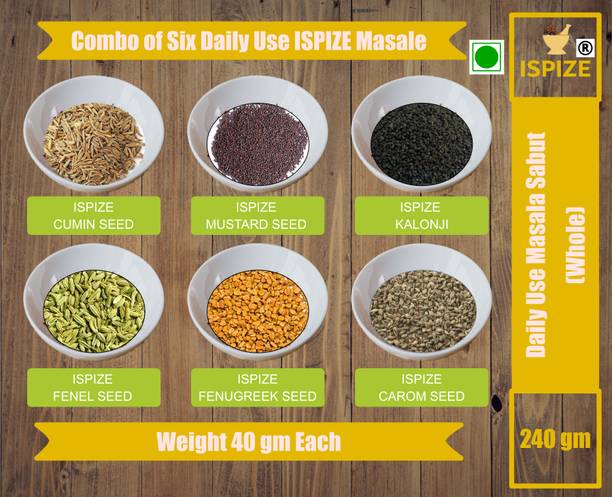ISPIZE WHOLE SABUT DESI MIX GARAM MASALA 100% NATURAL FREASH 6 SPICES 240 GMS PACK