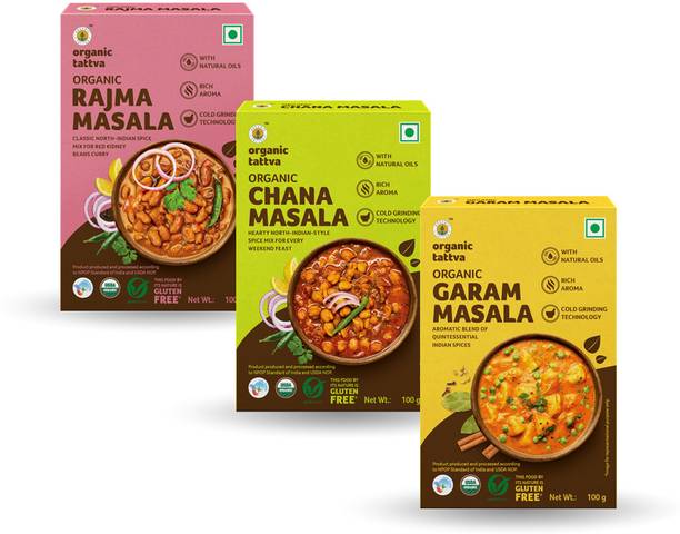 Organic Tattva Masala Combo (Rajma, Chana & Garam ) 100g Each