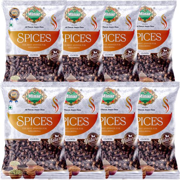 Minar Premium Whole Black Clove | 100% Natural Handpicked Laung (50g x 8)