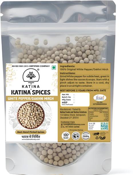 KATINA White pepper gol safed dakhni mirch sabut | peppercorns for eyes