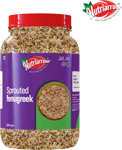 Nutriarrow Sprouted Fenugreek (Whole) Methi Seed | Unpolished |High Fiber Digestive Support