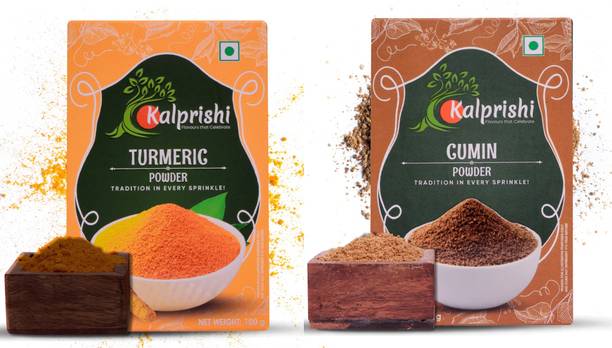 Kalprishi Combo Pack – Cumin (Jeera) & Turmeric (Haldi) Powder | 2 pcs