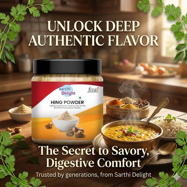 SARTHI DELIGHTS Hing Powder (Asafoetida) | 100% Pure & Natural Spice | Digestive Flavor Enhancer