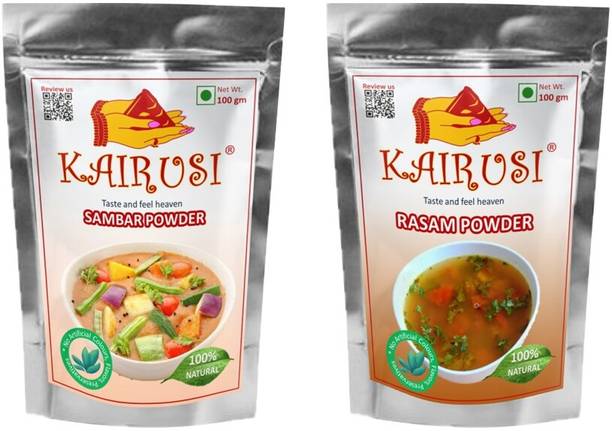 KAIRUSI Combo Pack Sambar Powder and Rasam Powder