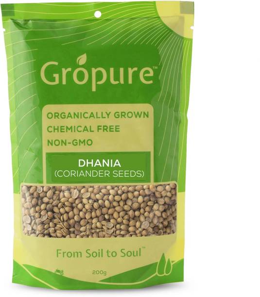 Gropure Organic Dhania (Coriander Seeds), 200g