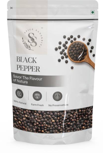 SS Spice Sanskriti Black Pepper | 100% Pure, Sun-Dried, Bold & Aromatic Kali Mirch for Cooking